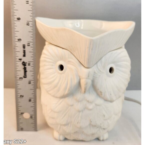 Scentsy White Owl Wax Warmer Light Discontinued 6" Ceramic Electric 25W Fragranc - Picture 6 of 9